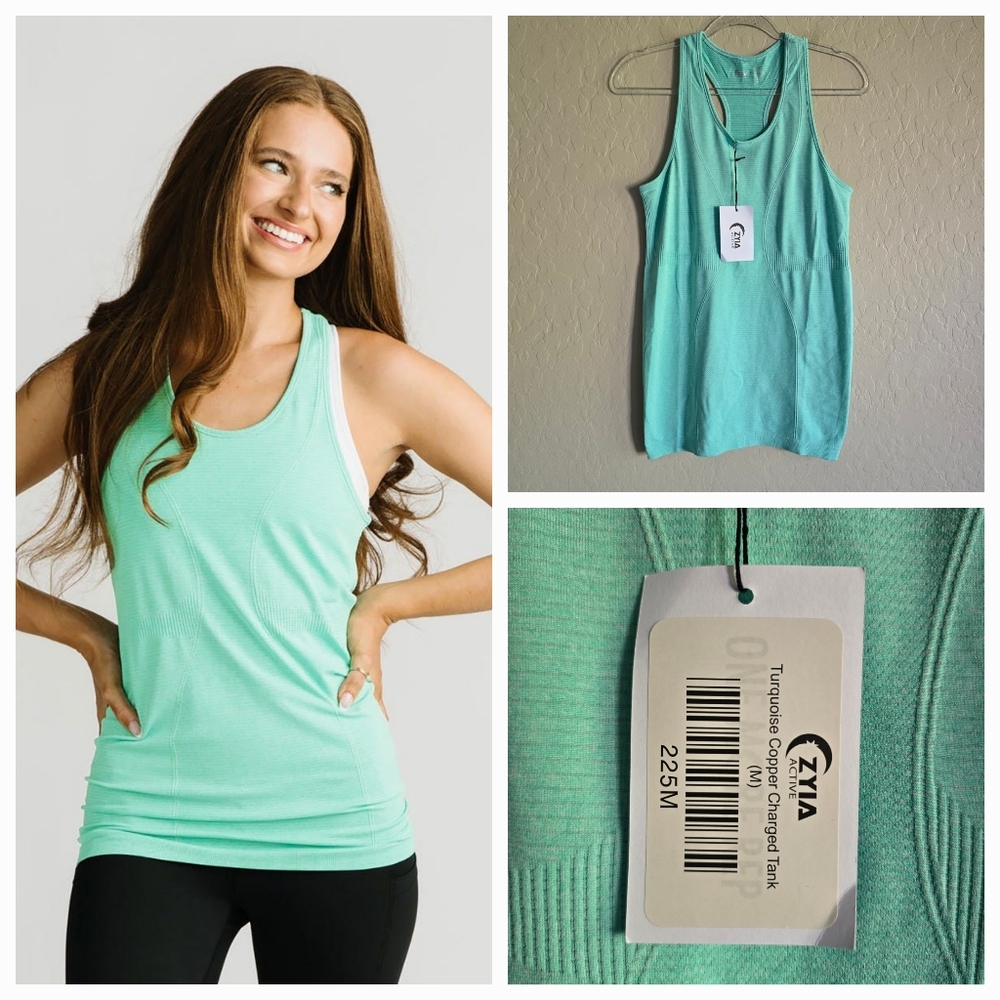 Zyia‎ Active Turquoise Copper Charged Tank Medium